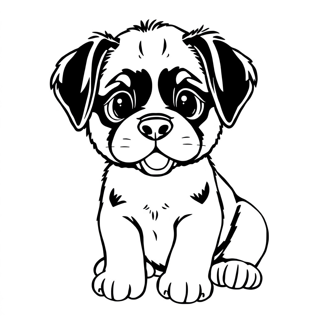 pretty puppy  Páginas para Colorear