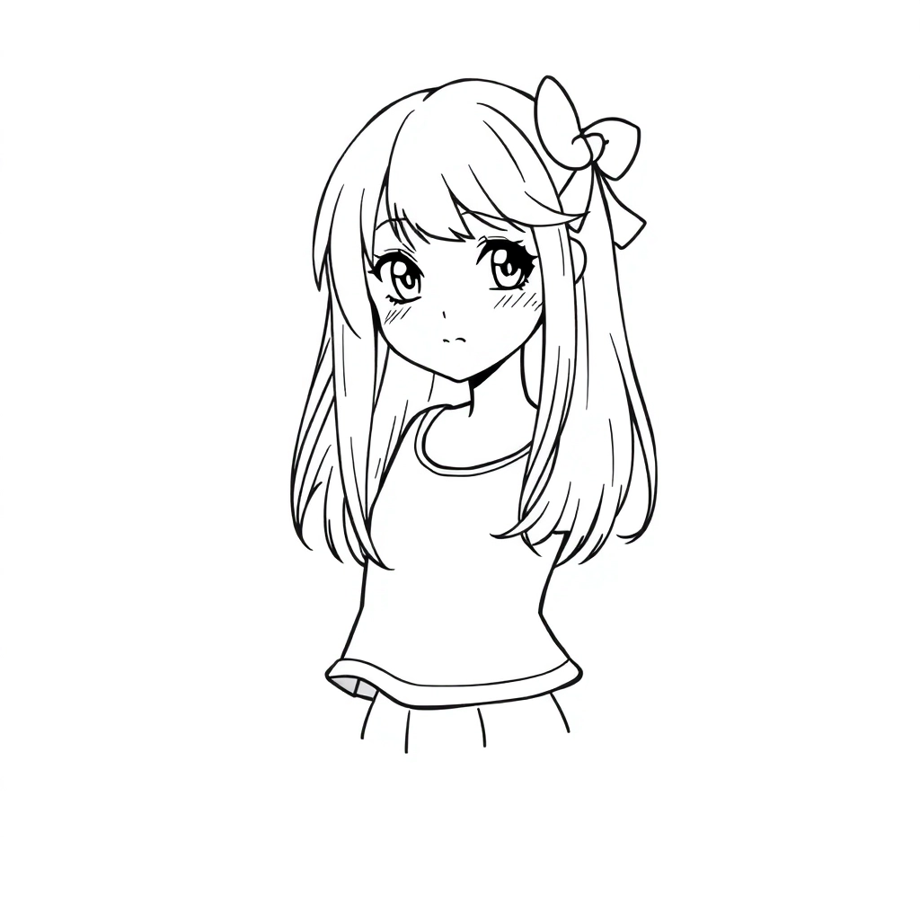 Anime girl صفحات التلوين