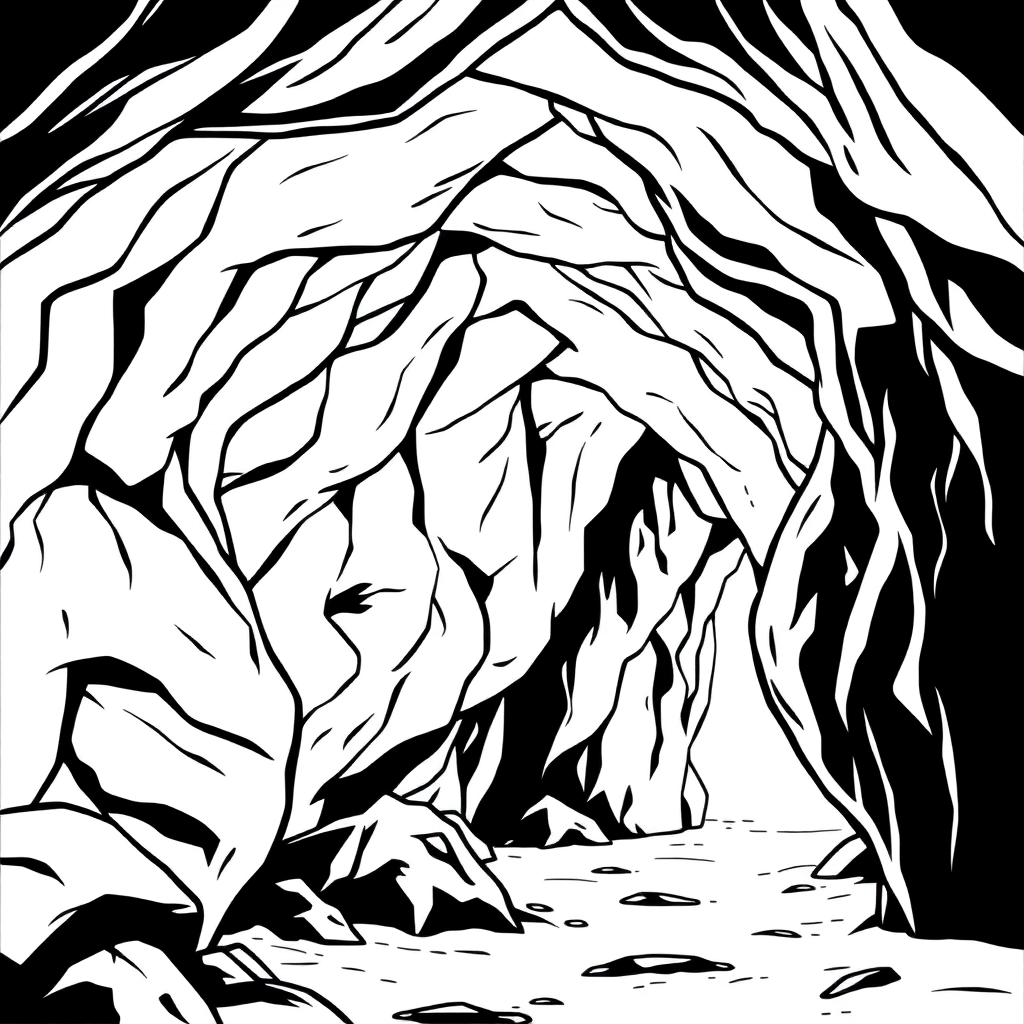 a cave Páginas para Colorear