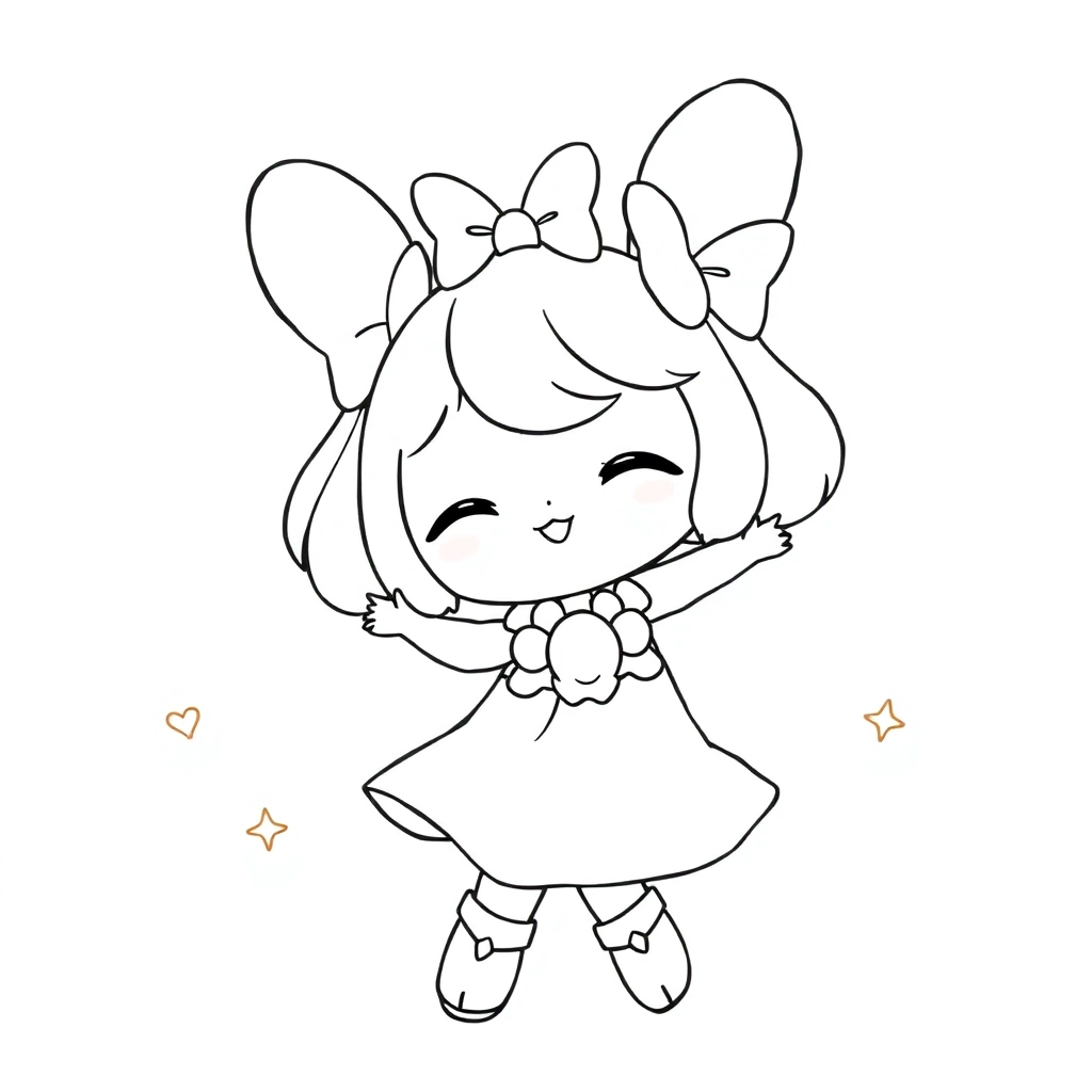 Kuromi dance with cinnamoroll Páginas para Colorear