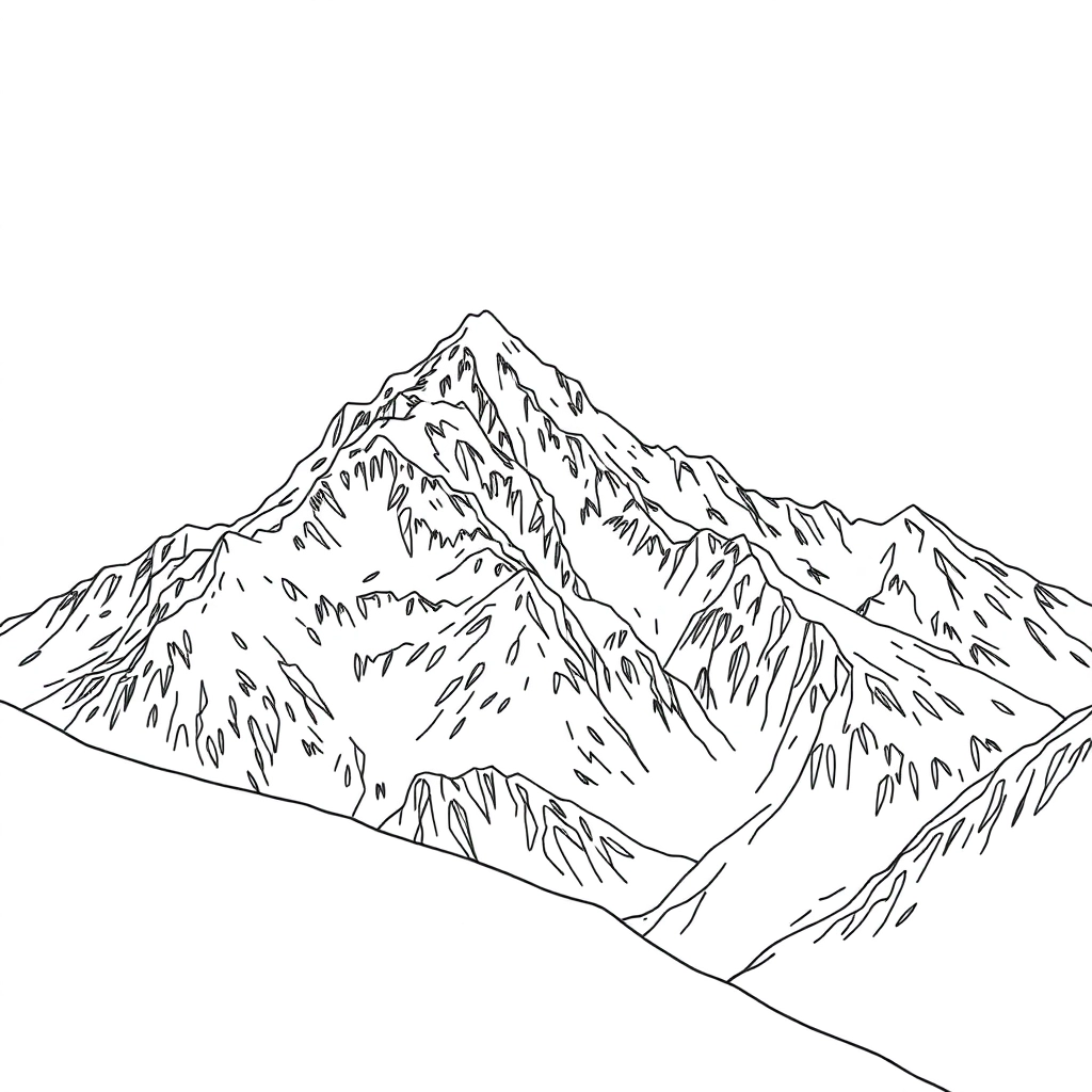 高山雪原的风景 Coloring Pages