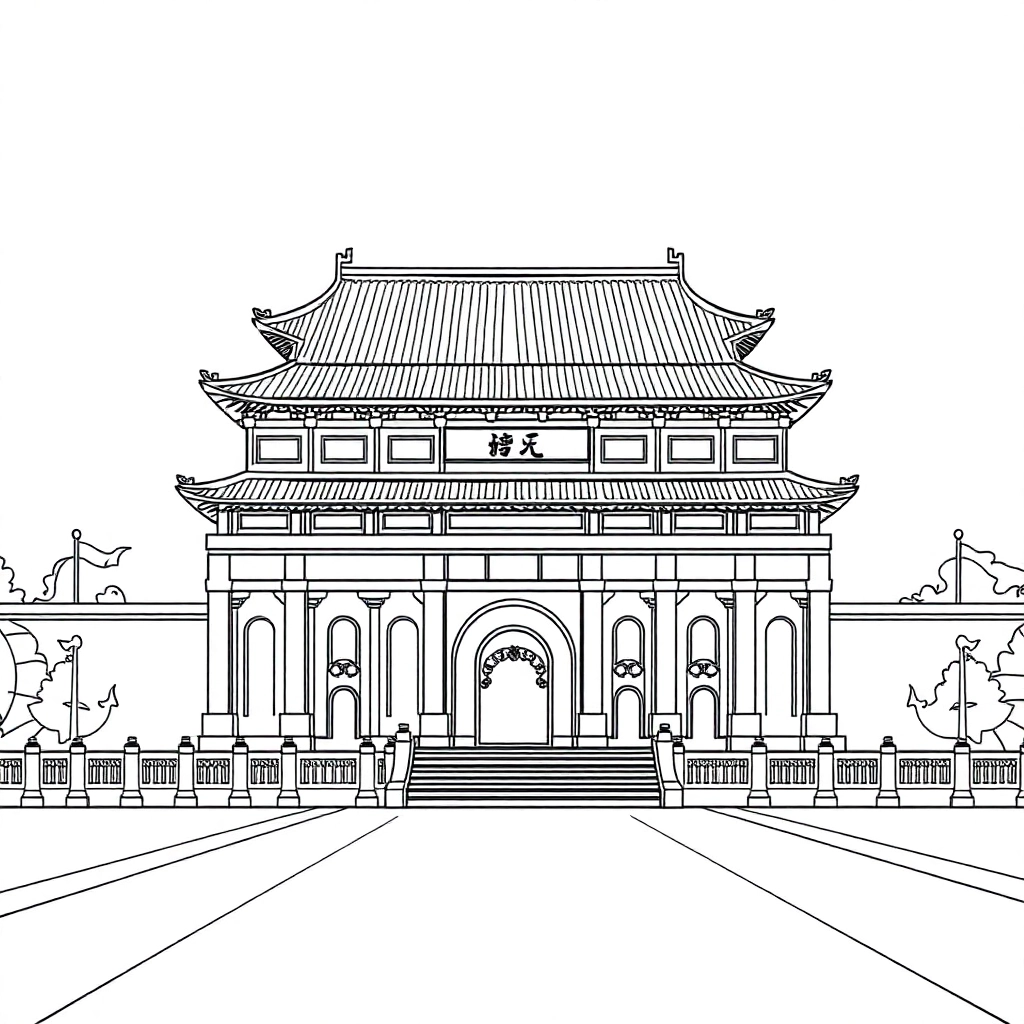 天安门 صفحات التلوين