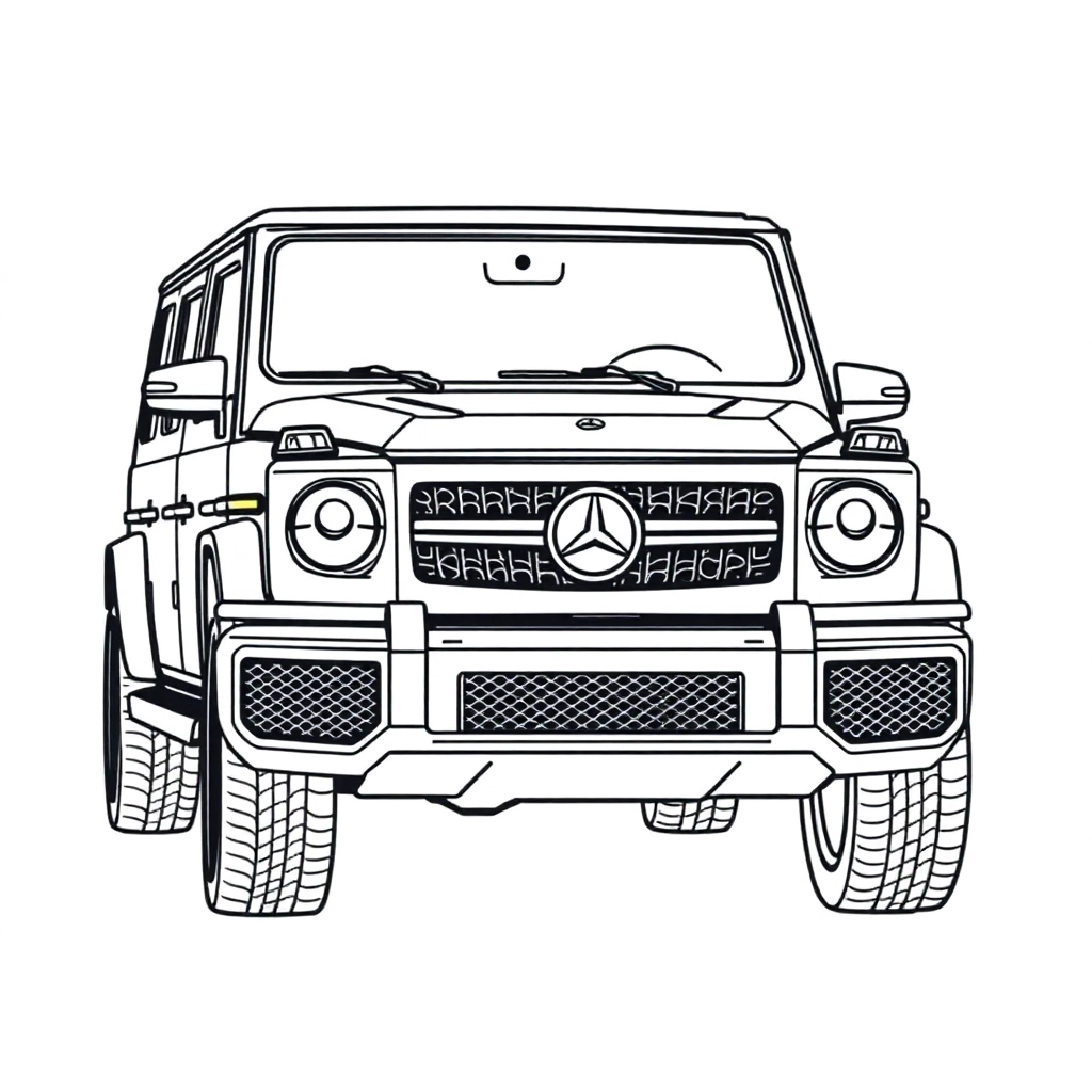 I want to create a sketch of the MercedesBenz GClass صفحات التلوين