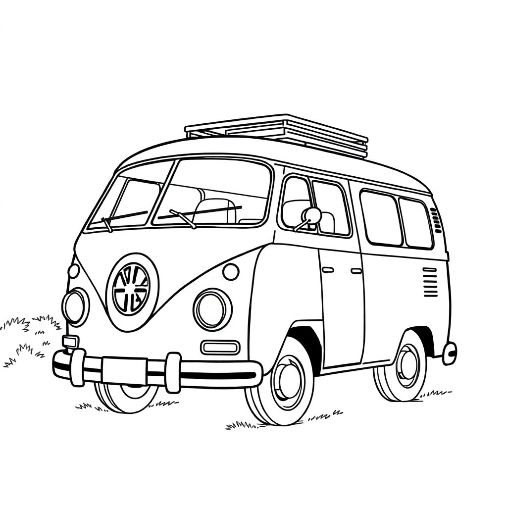 vanlife car Coloring Pages