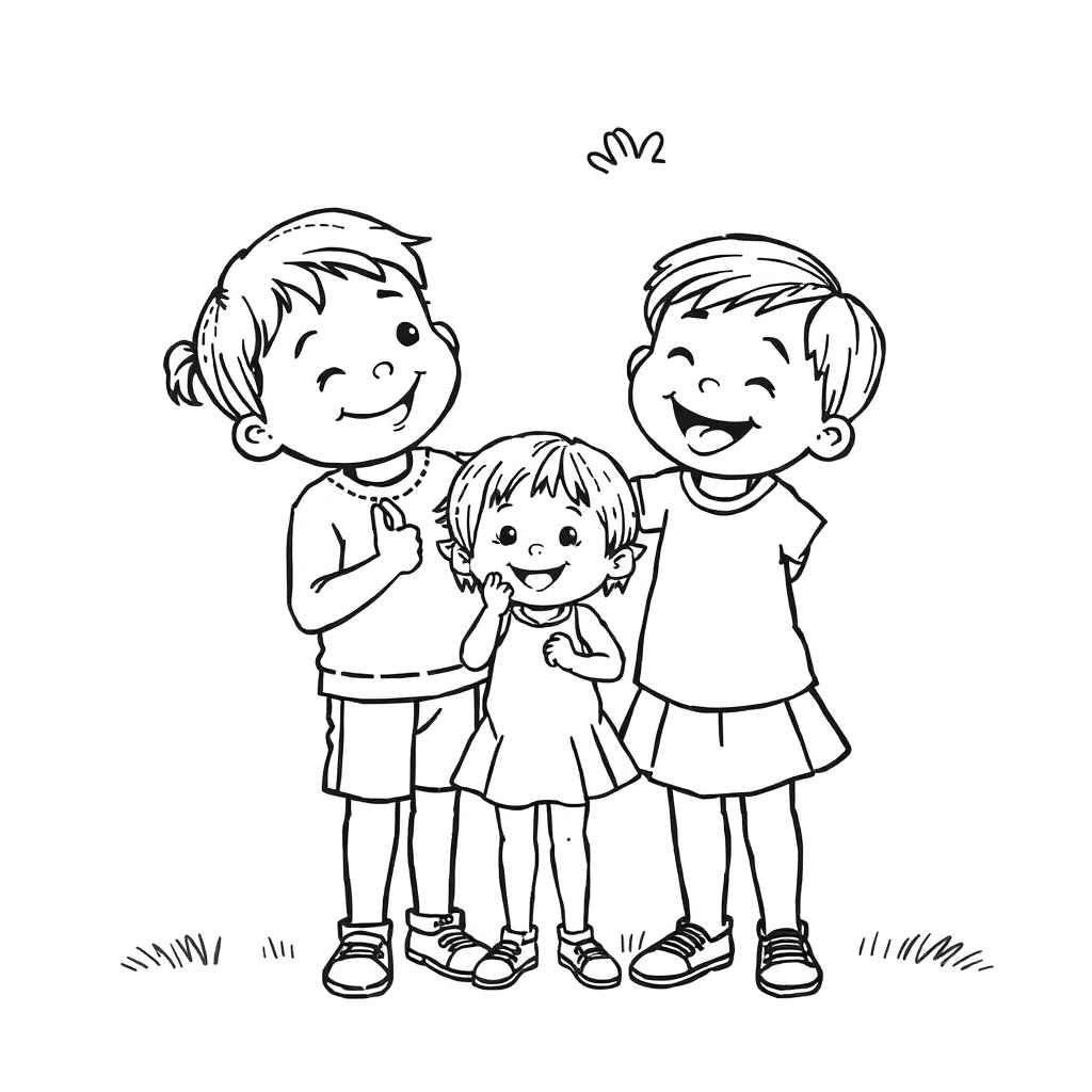 Cheering children Páginas para Colorear