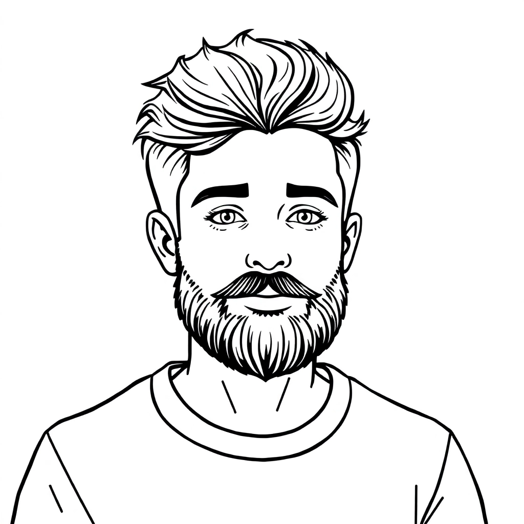 a boy with pointed beard and yellow hair and sleek cheek  صفحات التلوين