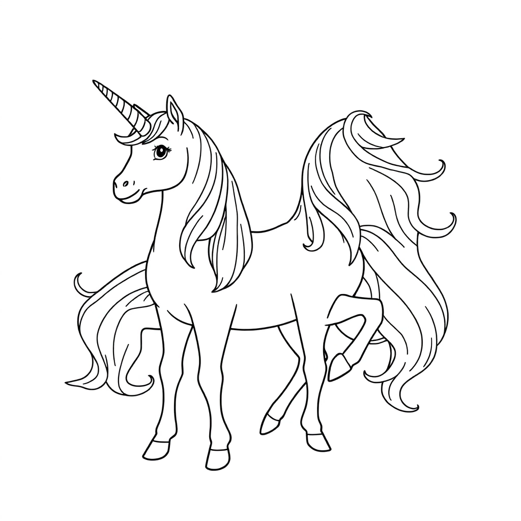 Unicorn line art Páginas para Colorear