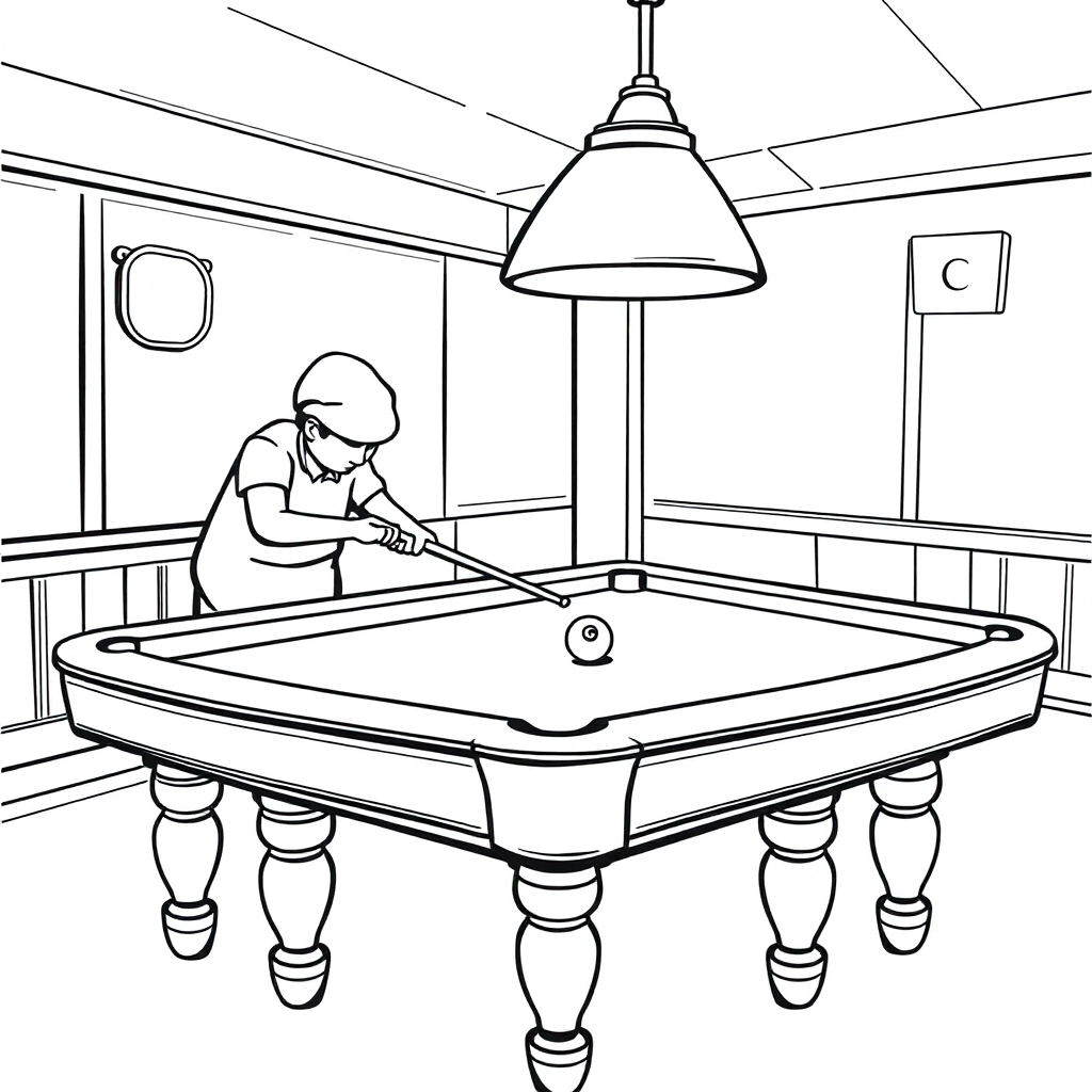 一个台球 Coloring Pages