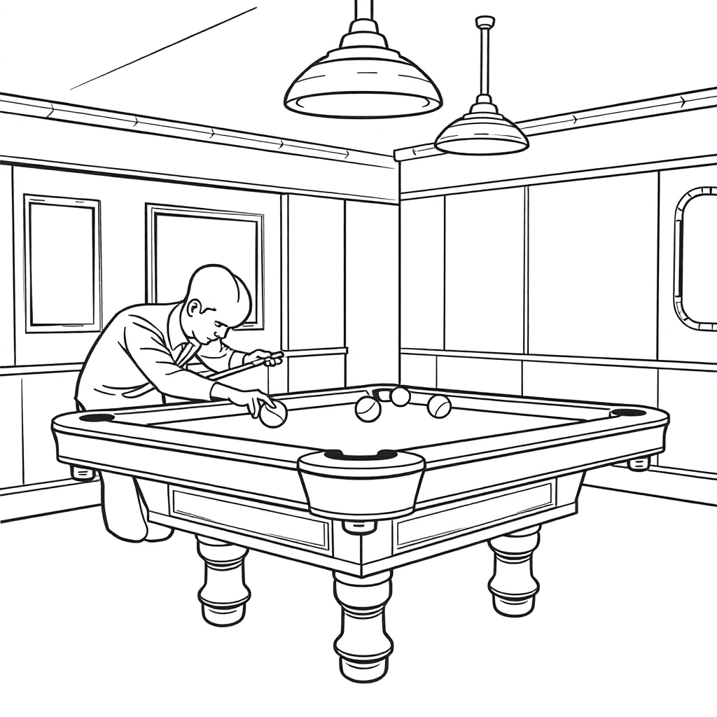 一个白色小台球 Coloring Pages