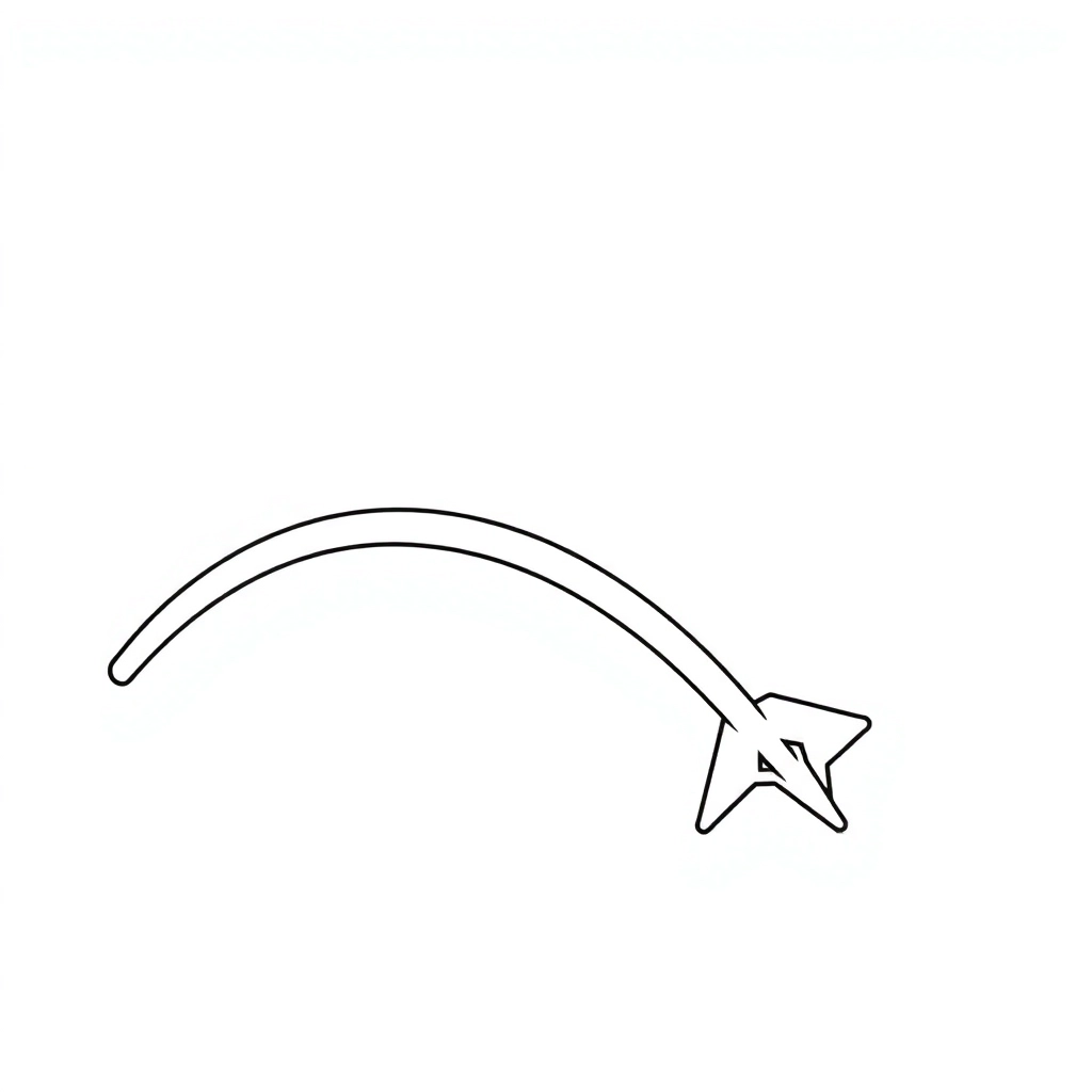 一个有弧度的单箭头 Coloring Pages