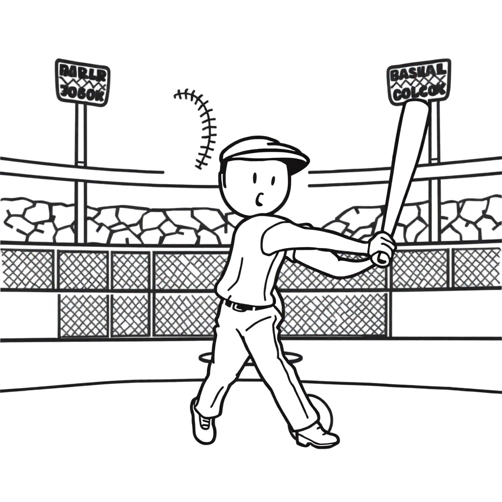 一个棒球 Coloring Pages