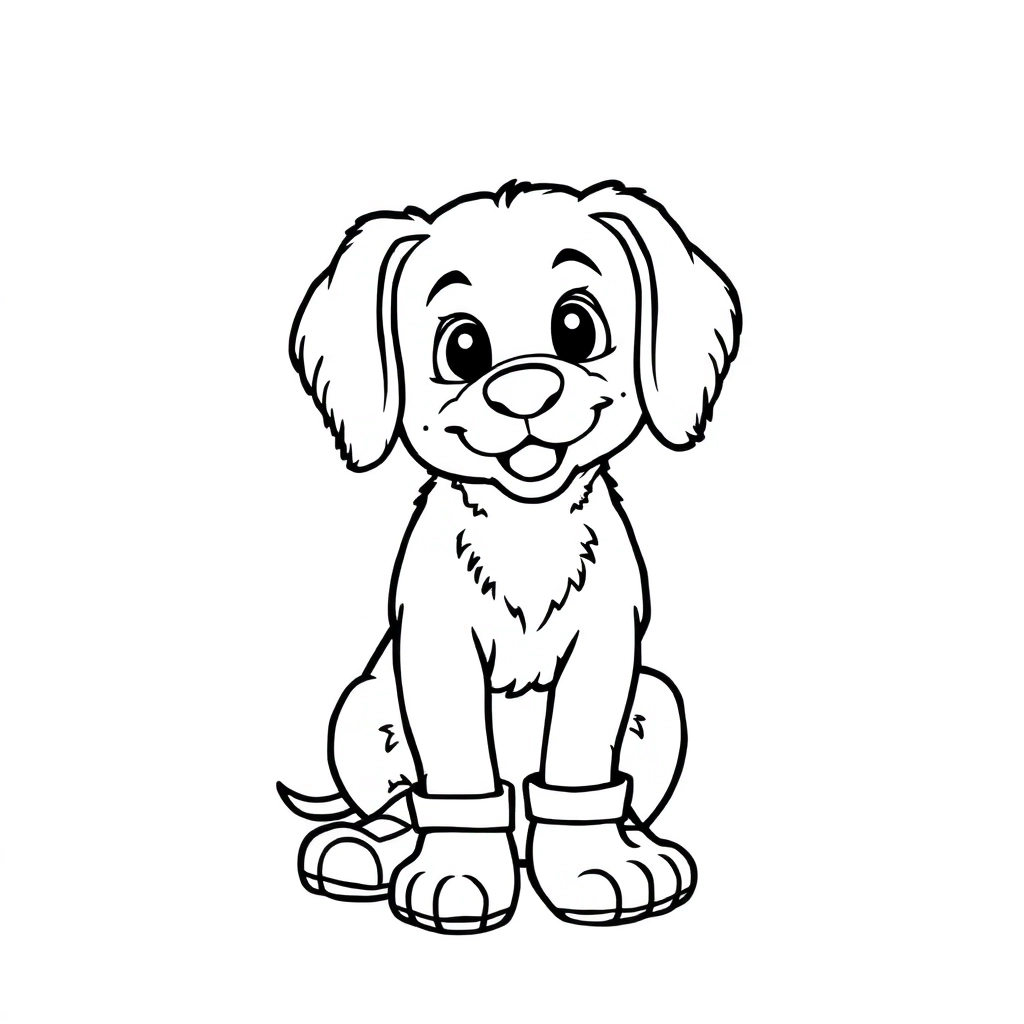 A dog wearing boots Coloring Pages