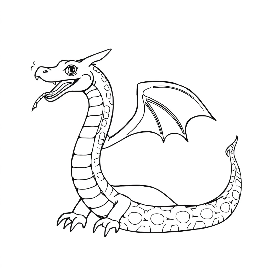a cool snake like dragon Coloring Pages