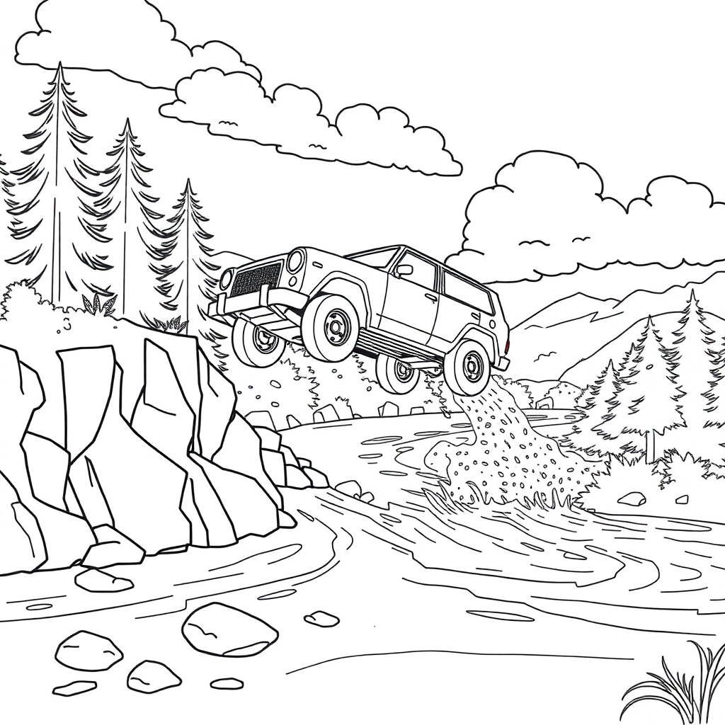 Rocket league octane car  jumping a river صفحات التلوين