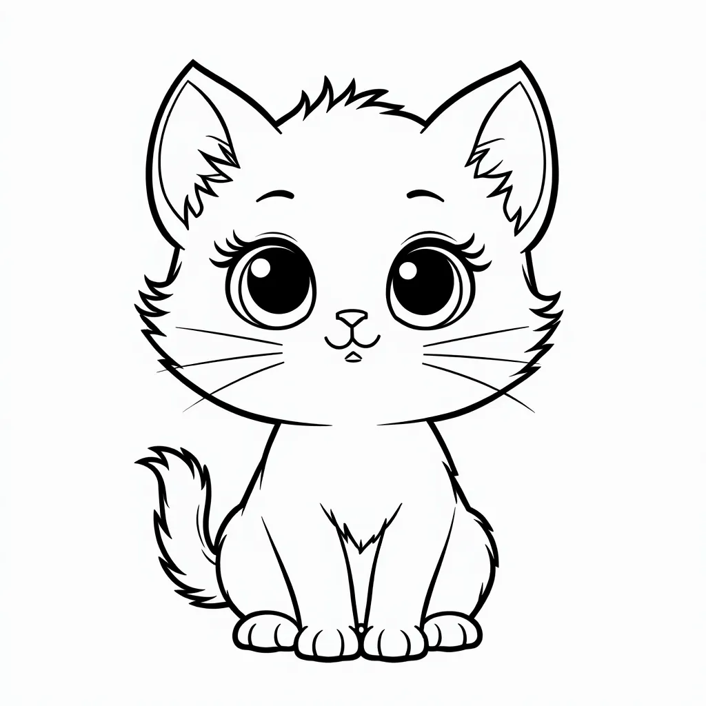 kitten with kiss makeup coloring pages