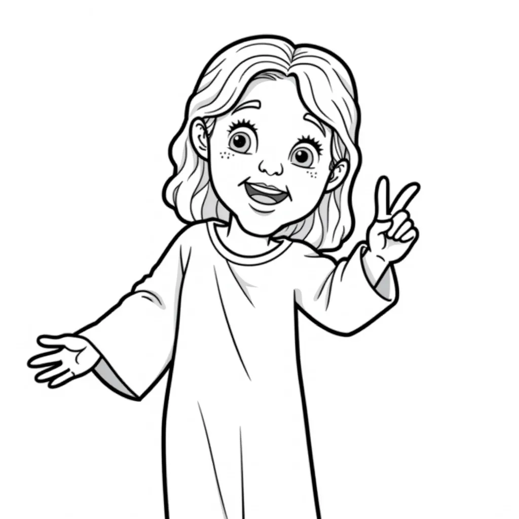 Jesus giving peace sign coloring pages