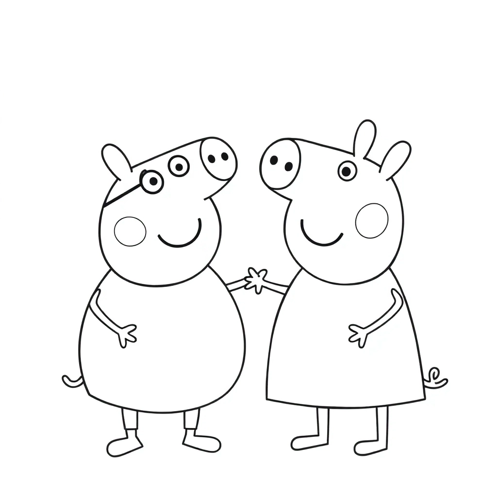 Peppa PigGeorge Pig Páginas para Colorear