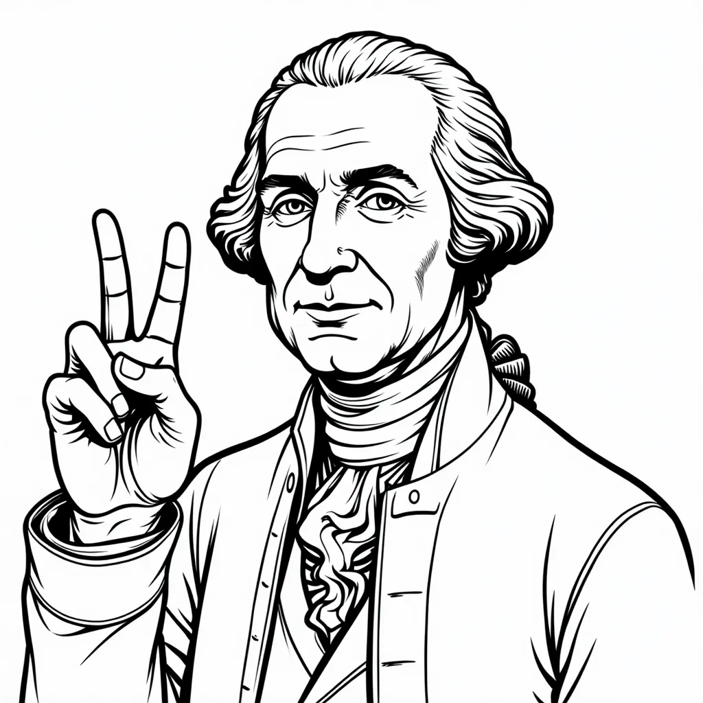 george washington giving peace sign coloring pages