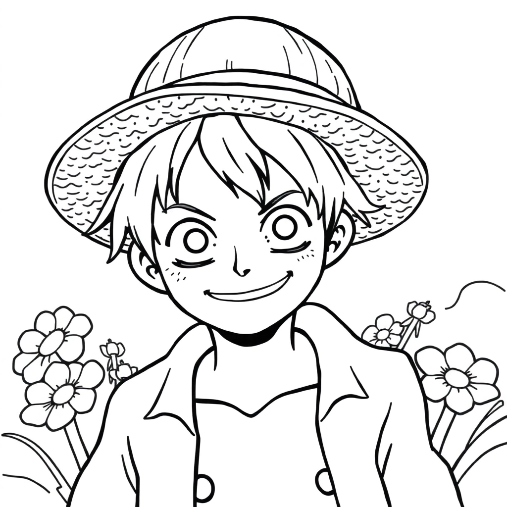 草帽路飞 Páginas para Colorear