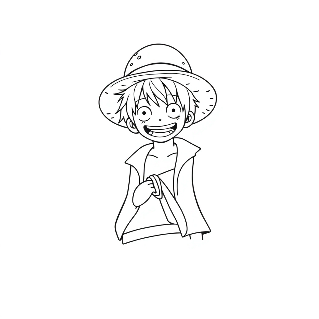草帽路飞 Páginas para Colorear