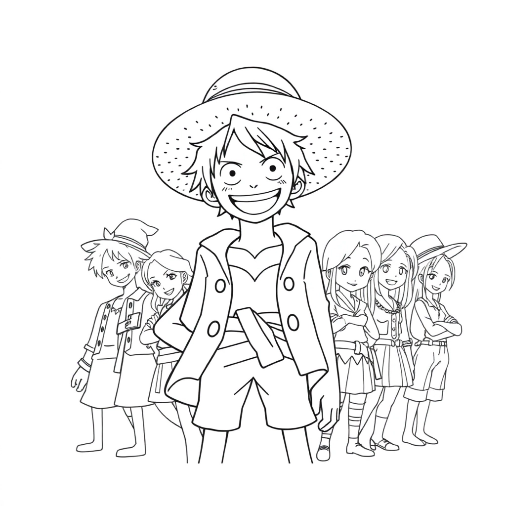 草帽路飞和他的伙伴们 Páginas para Colorear