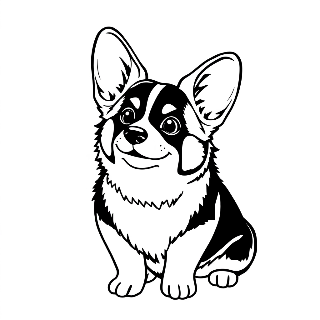 Corgi Páginas para Colorear