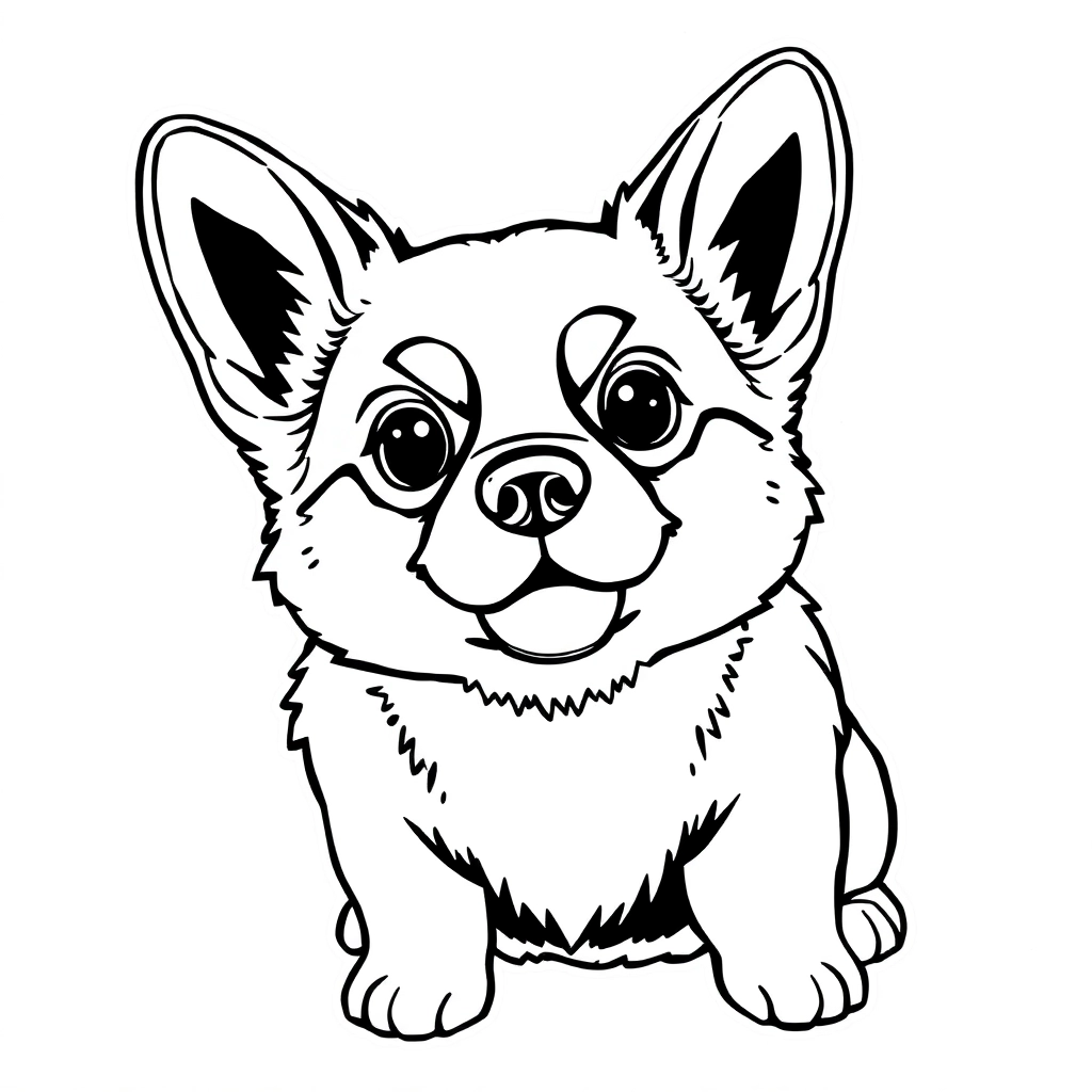 Corgi cute Páginas para Colorear