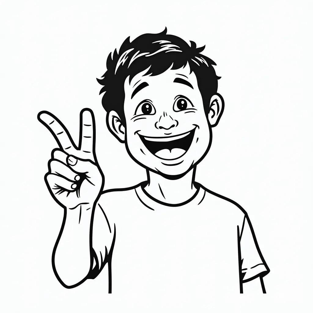 Che Guevera giving peace sign coloring pages