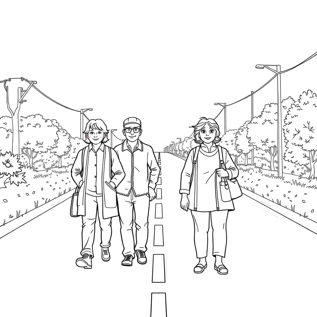一个中年人看向远方的路 Páginas para Colorear
