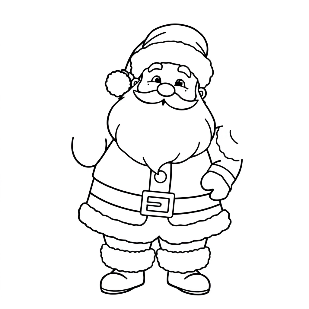 圣诞老人吃饺子 Coloring Pages