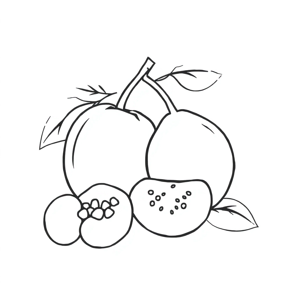 水果剪纸 Coloring Pages