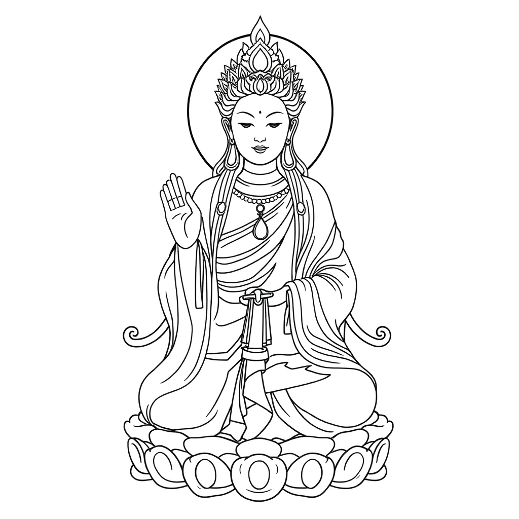 观音造像 Páginas para Colorear