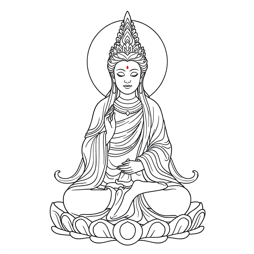 观音造像 Páginas para Colorear