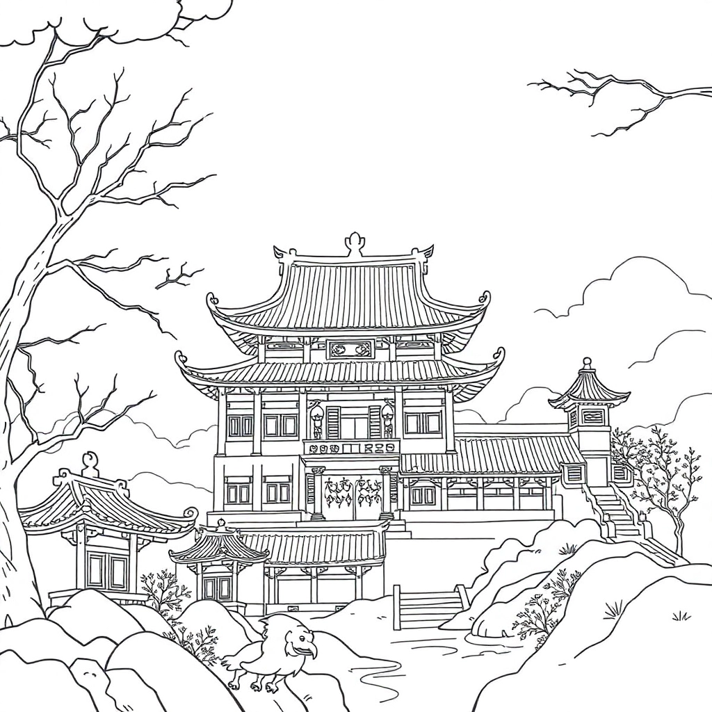  chinese ancient Páginas para Colorear