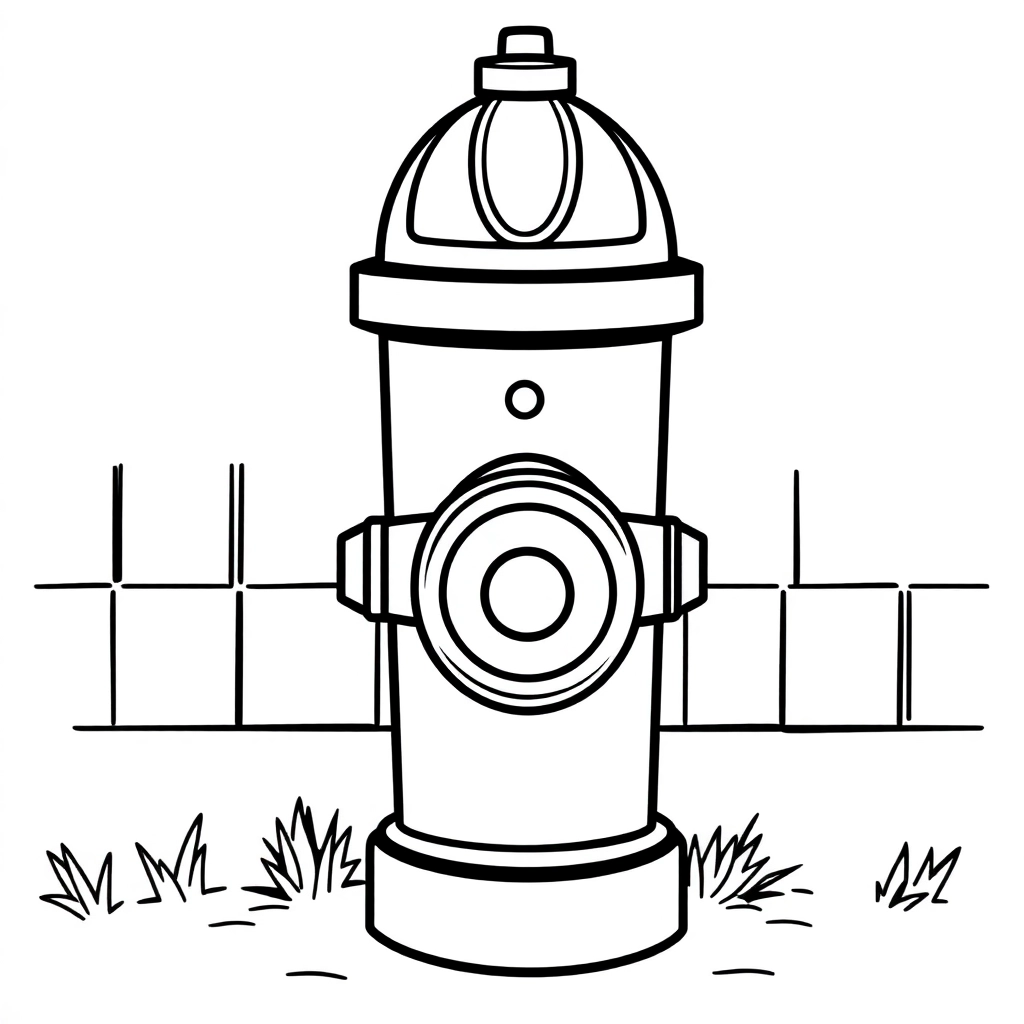 Outdoor fire hydrant working diagram Páginas para Colorear