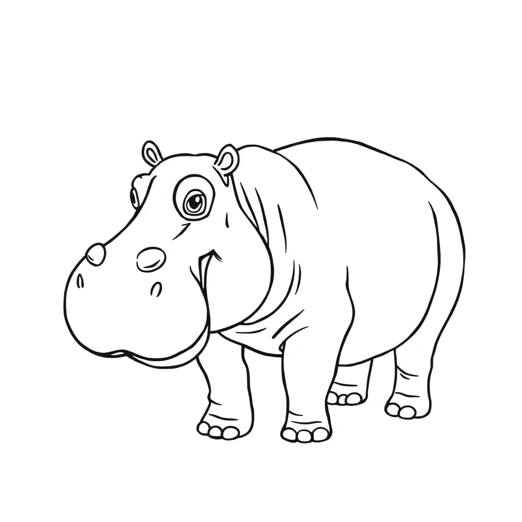 5只河马 Coloring Pages