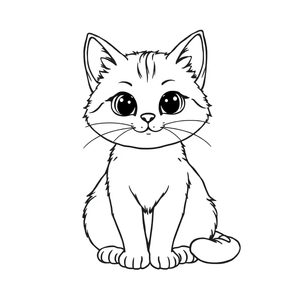 一只猫 صفحات التلوين
