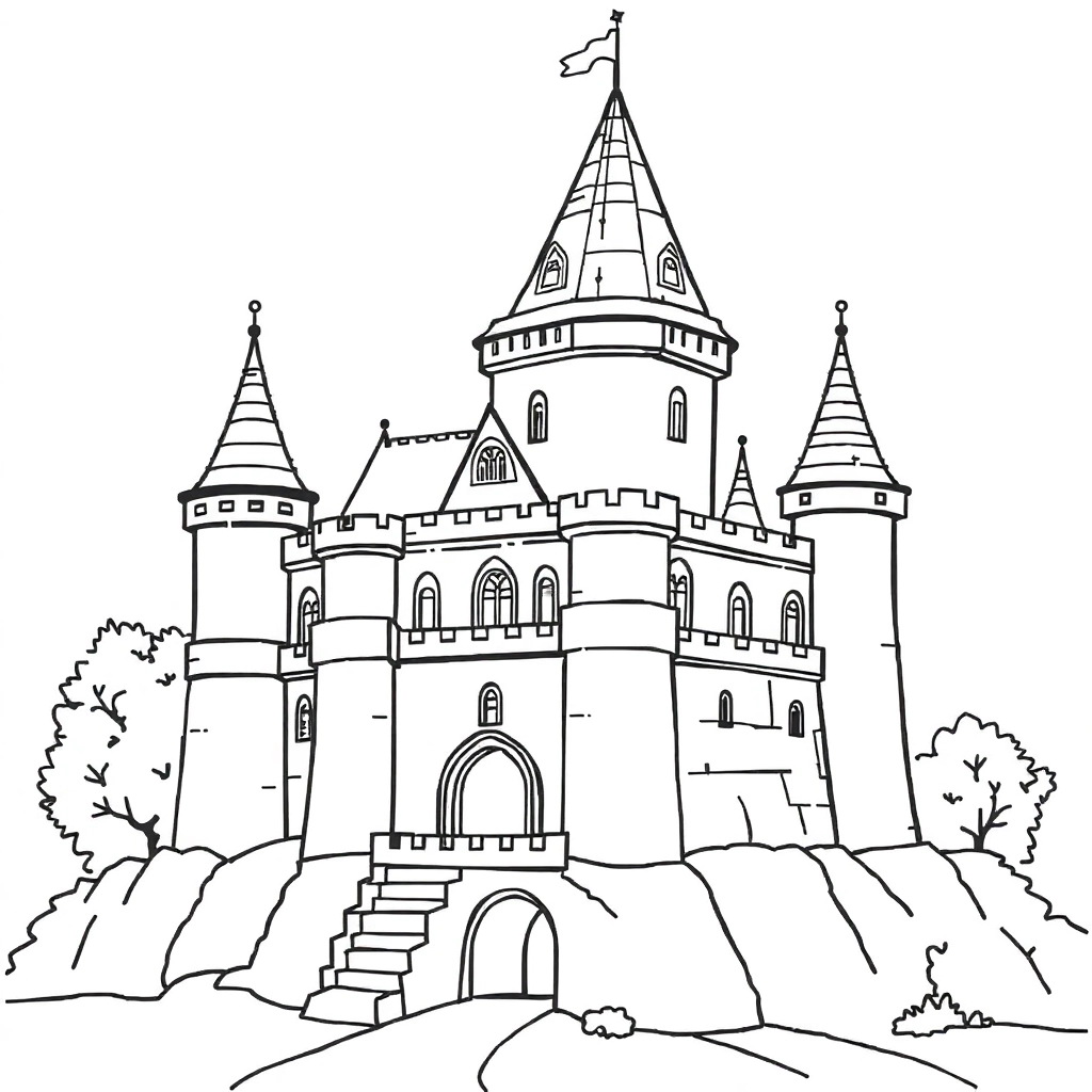 Princess Castle Páginas para Colorear