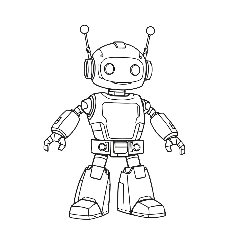 Robot Friend Páginas para Colorear