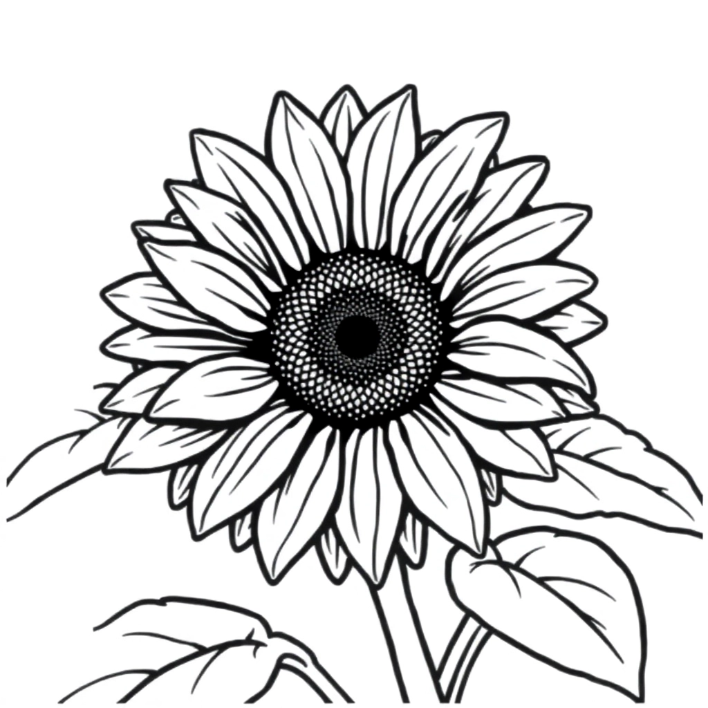 sunflower for page cutting Páginas para Colorear