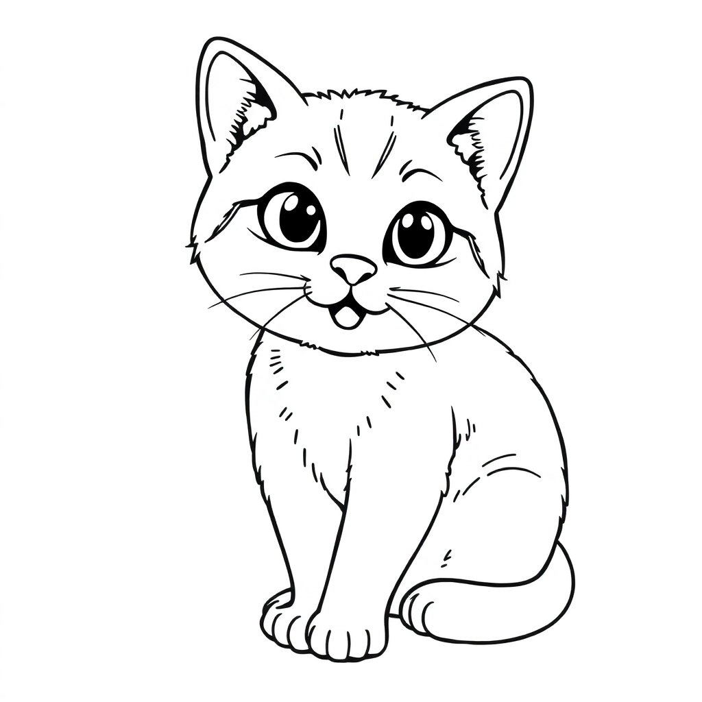 cute cat for page cutting Páginas para Colorear