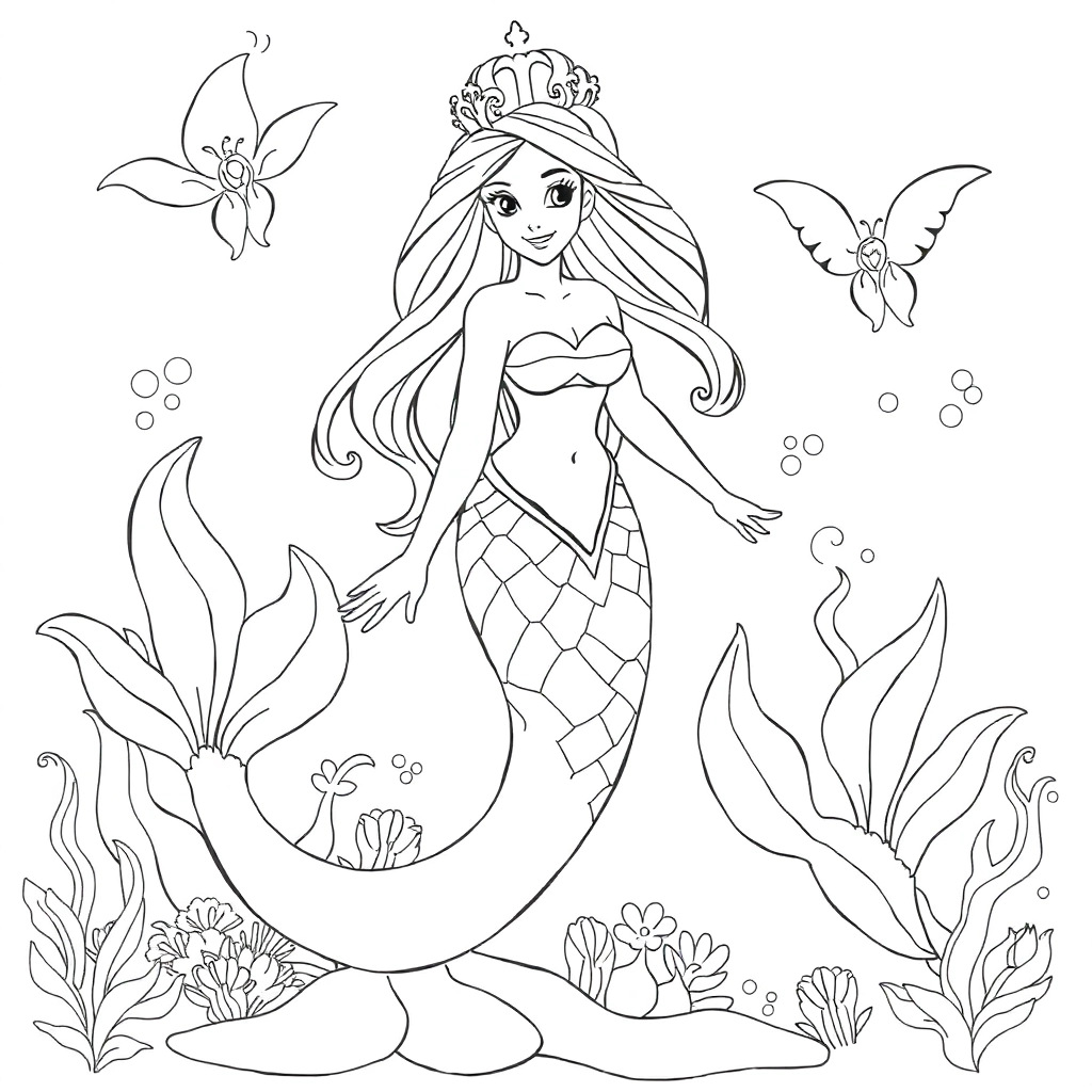 Mermaid Kingdom Páginas para Colorear