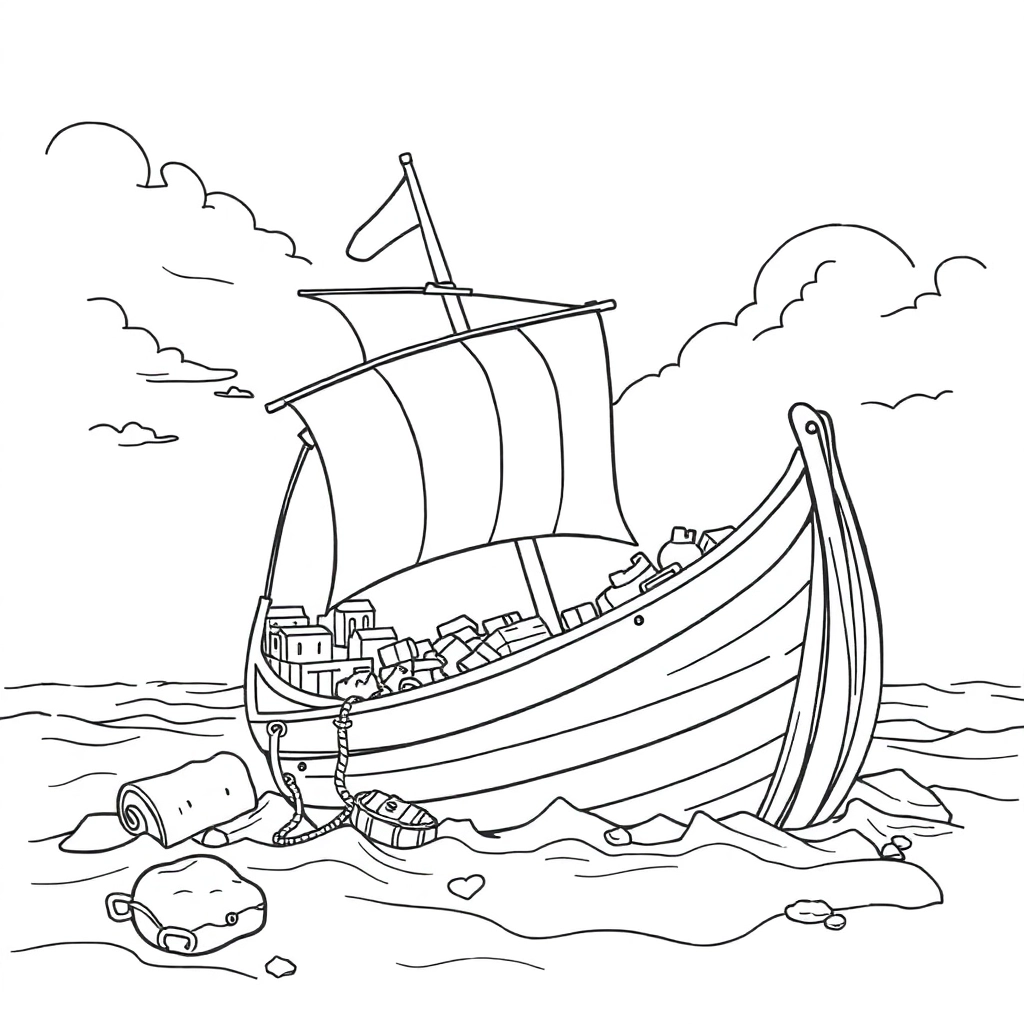 Shipwreck Treasure Páginas para Colorear