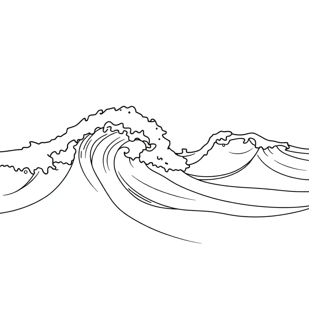 Ocean Waves Coloring Pages
