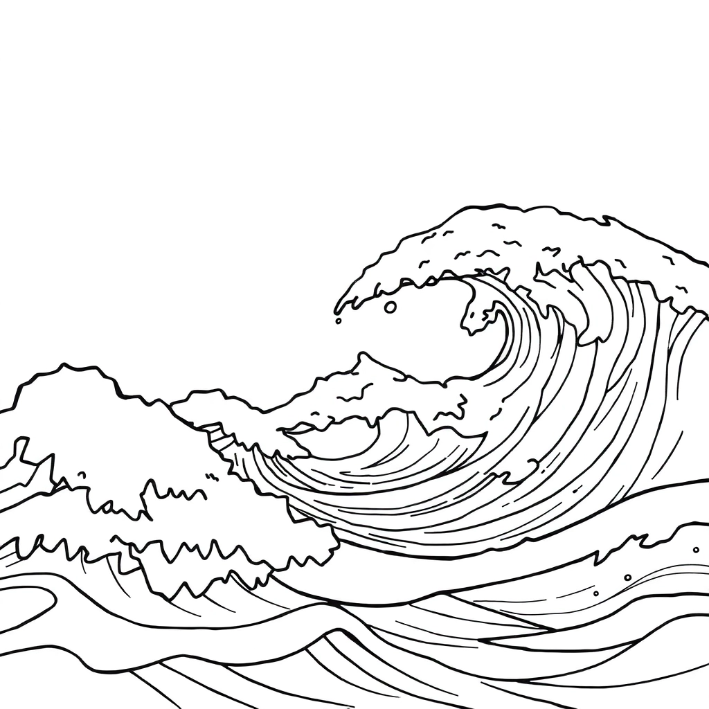 Ocean Waves Coloring Pages