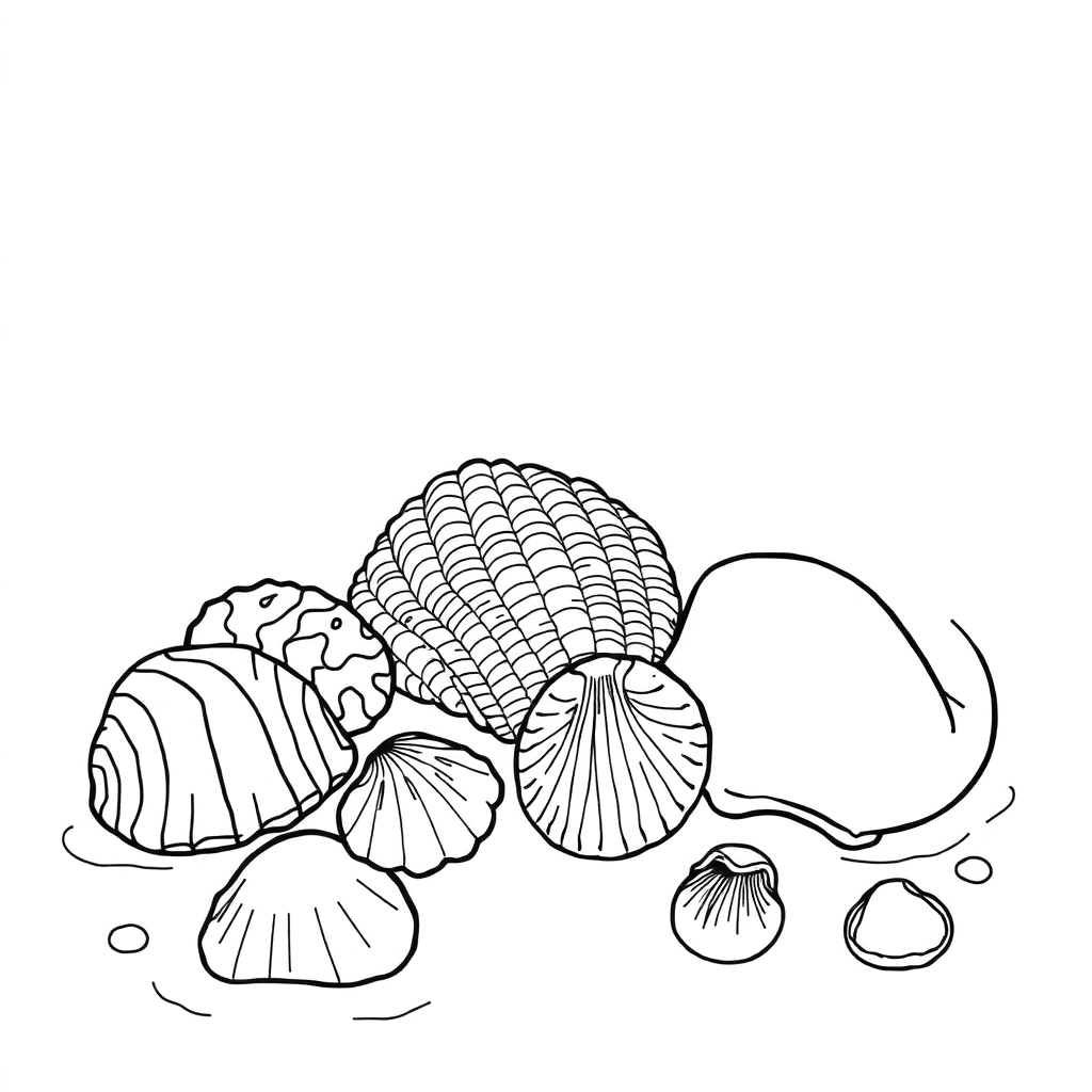Seashell Beach صفحات التلوين