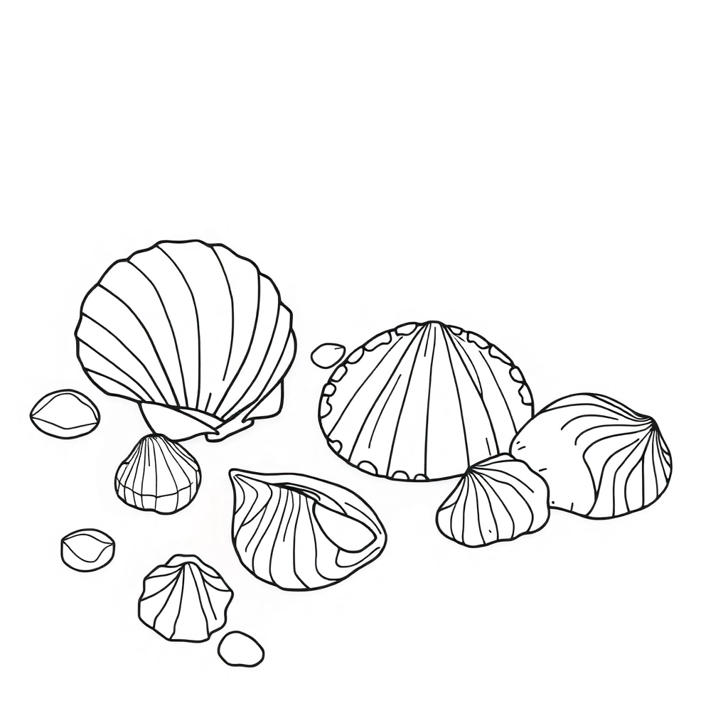 Seashell Beach صفحات التلوين