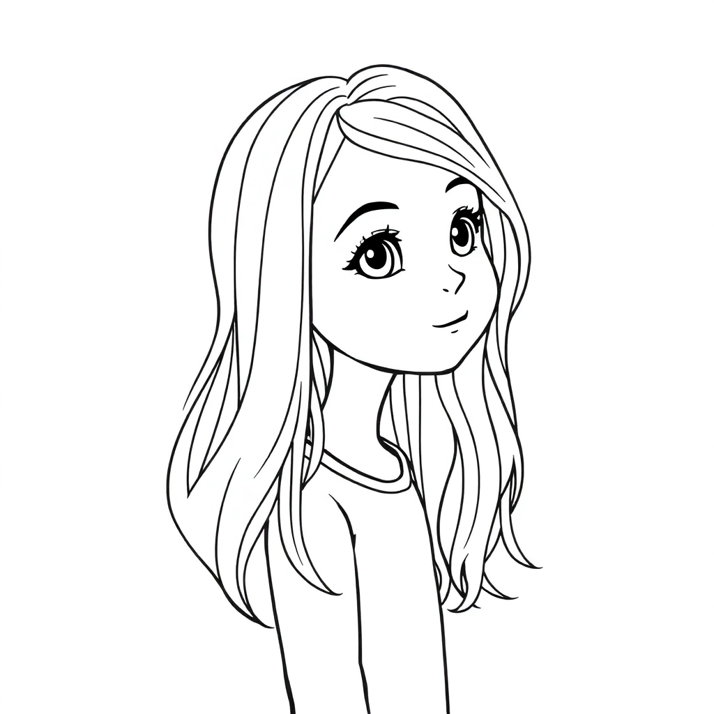 a beautiful girl with long yellow hair صفحات التلوين