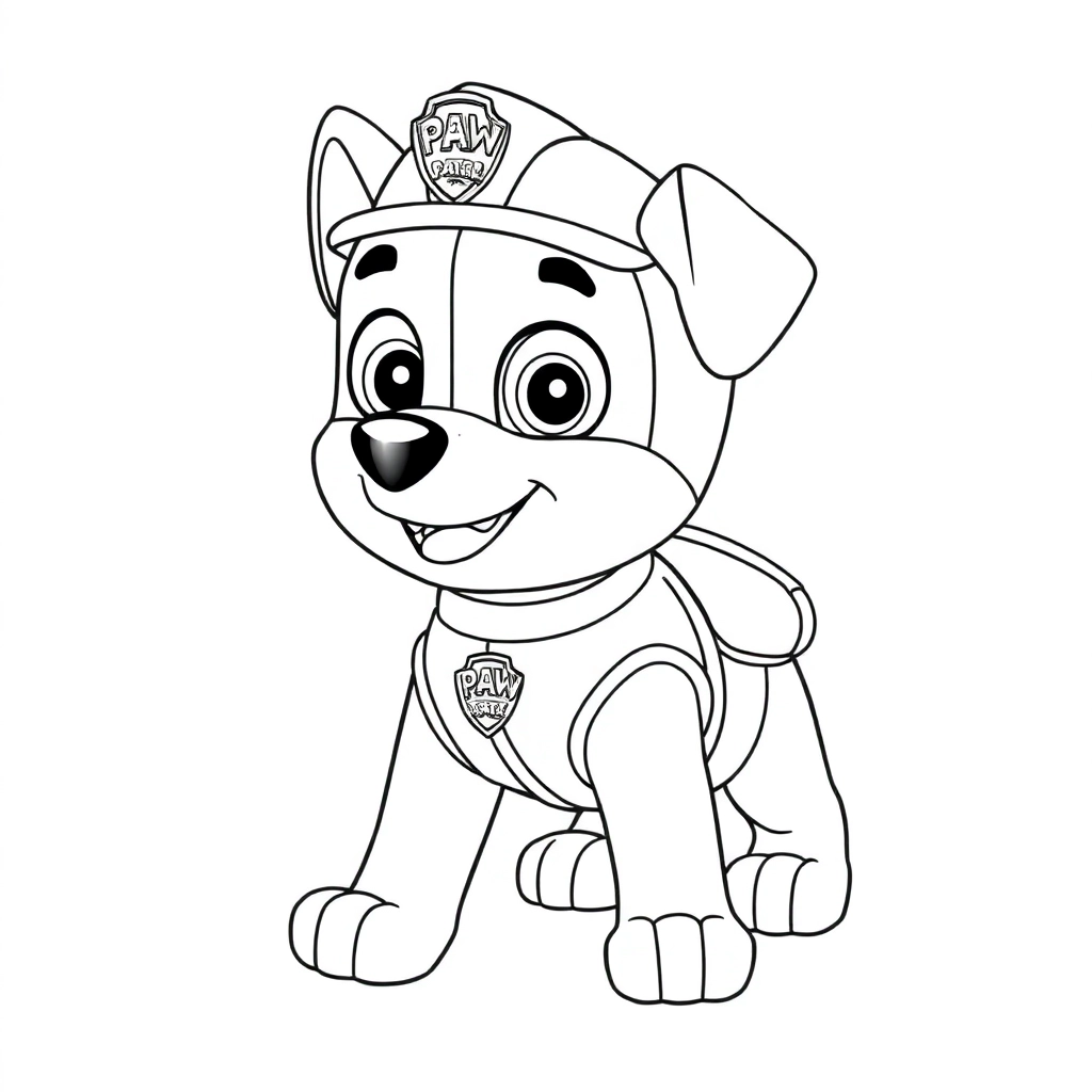 PAW PATRO Rubble Coloring Pages
