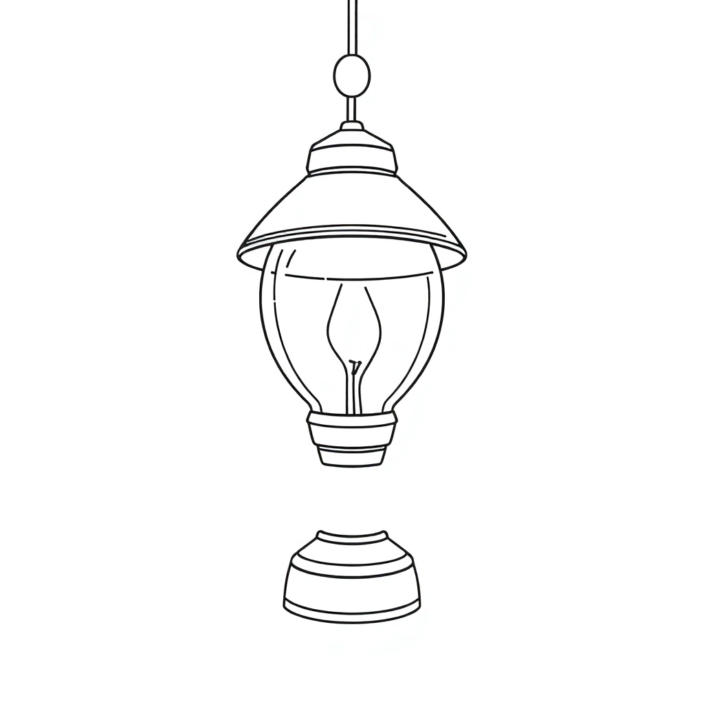 lamp chiếu sang ngang Coloring Pages